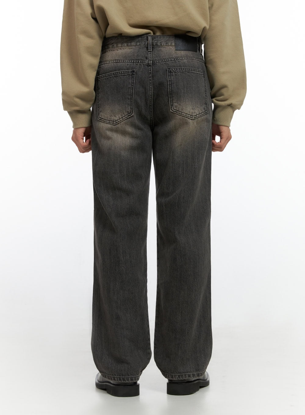 Men's Washed Wide Leg Jeans IO420