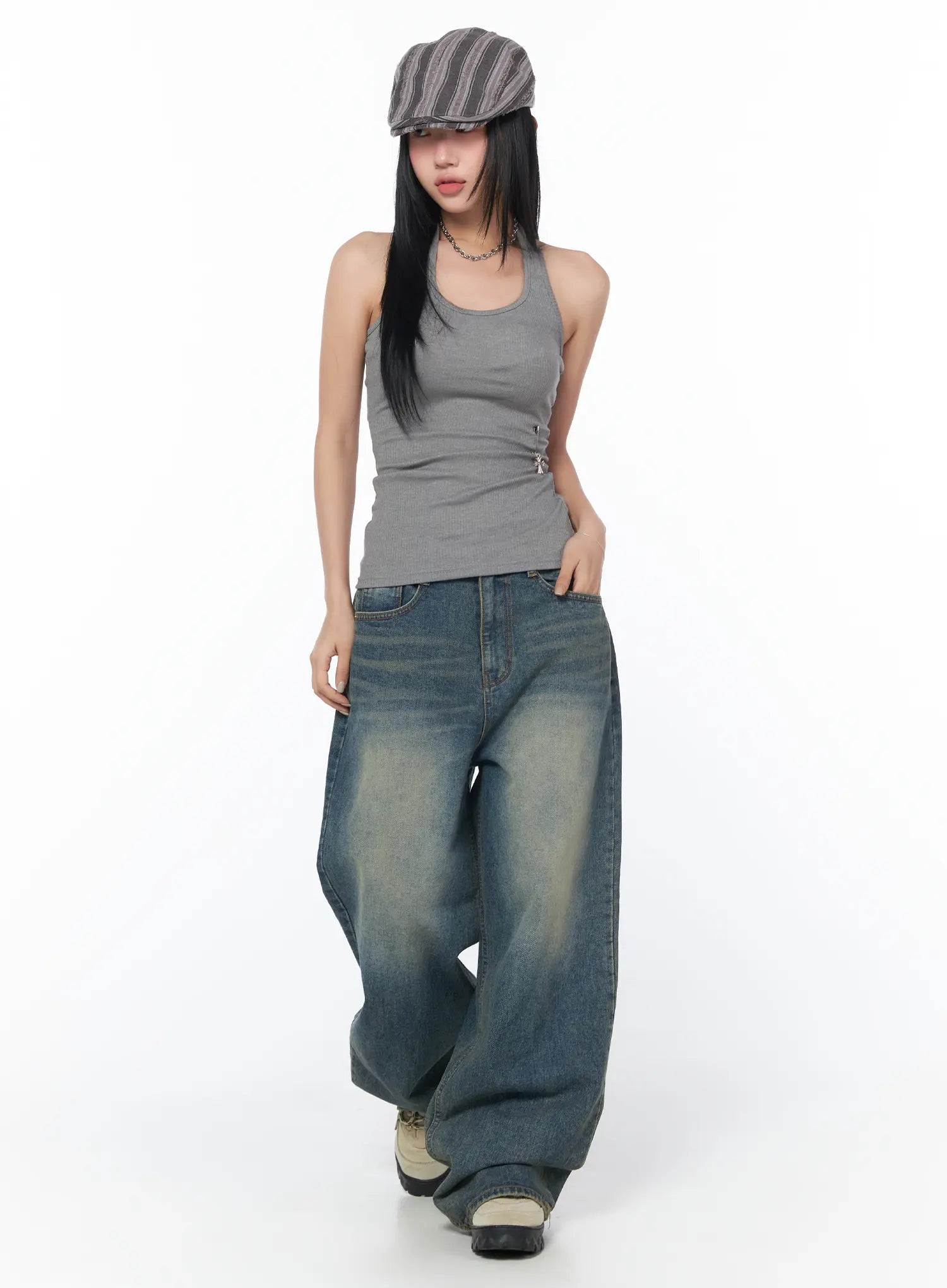 Brit Relaxed Fit Wide Leg Jeans CY512