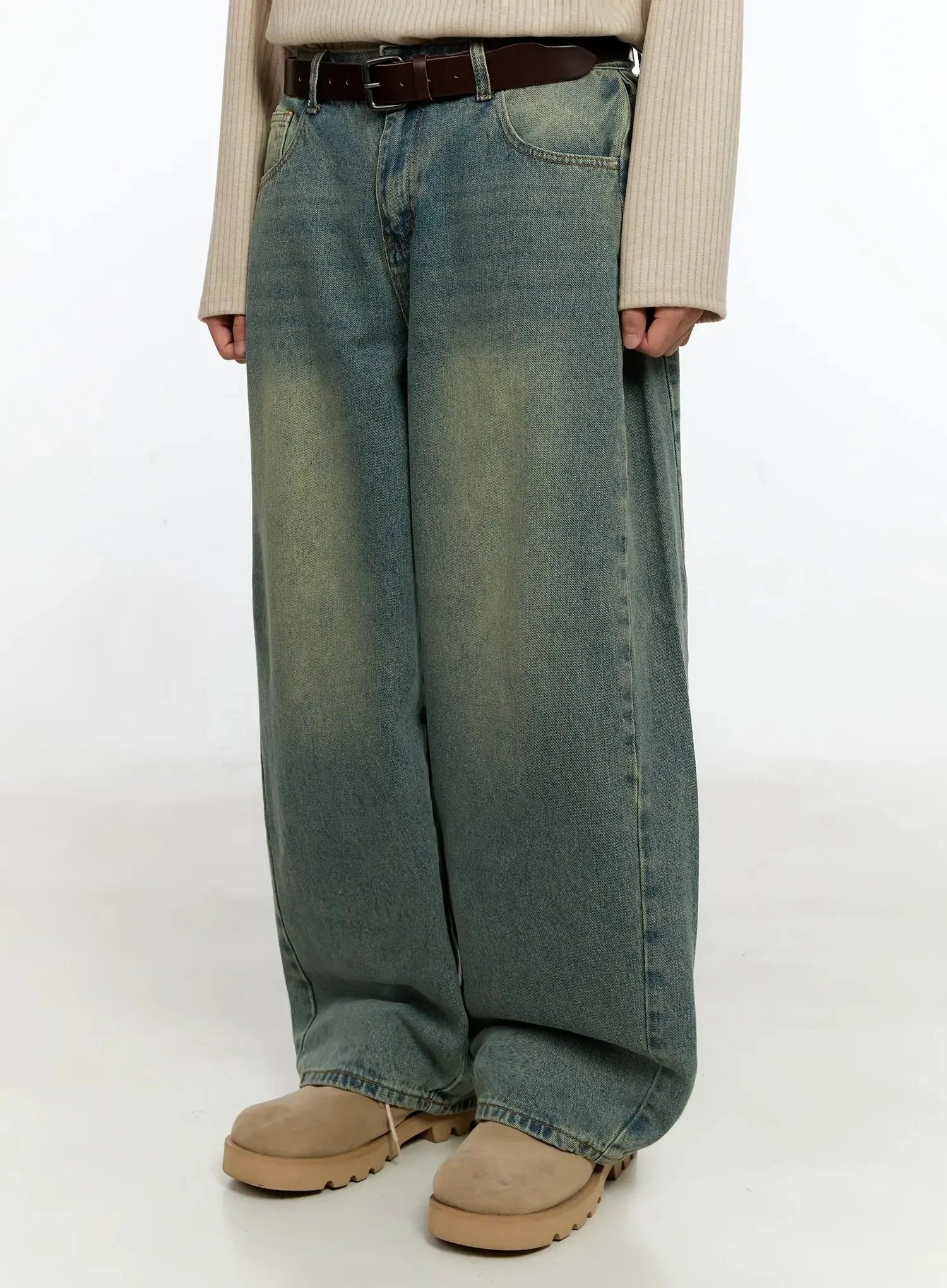 Men's Vintage Wash Side Point Jeans IN525