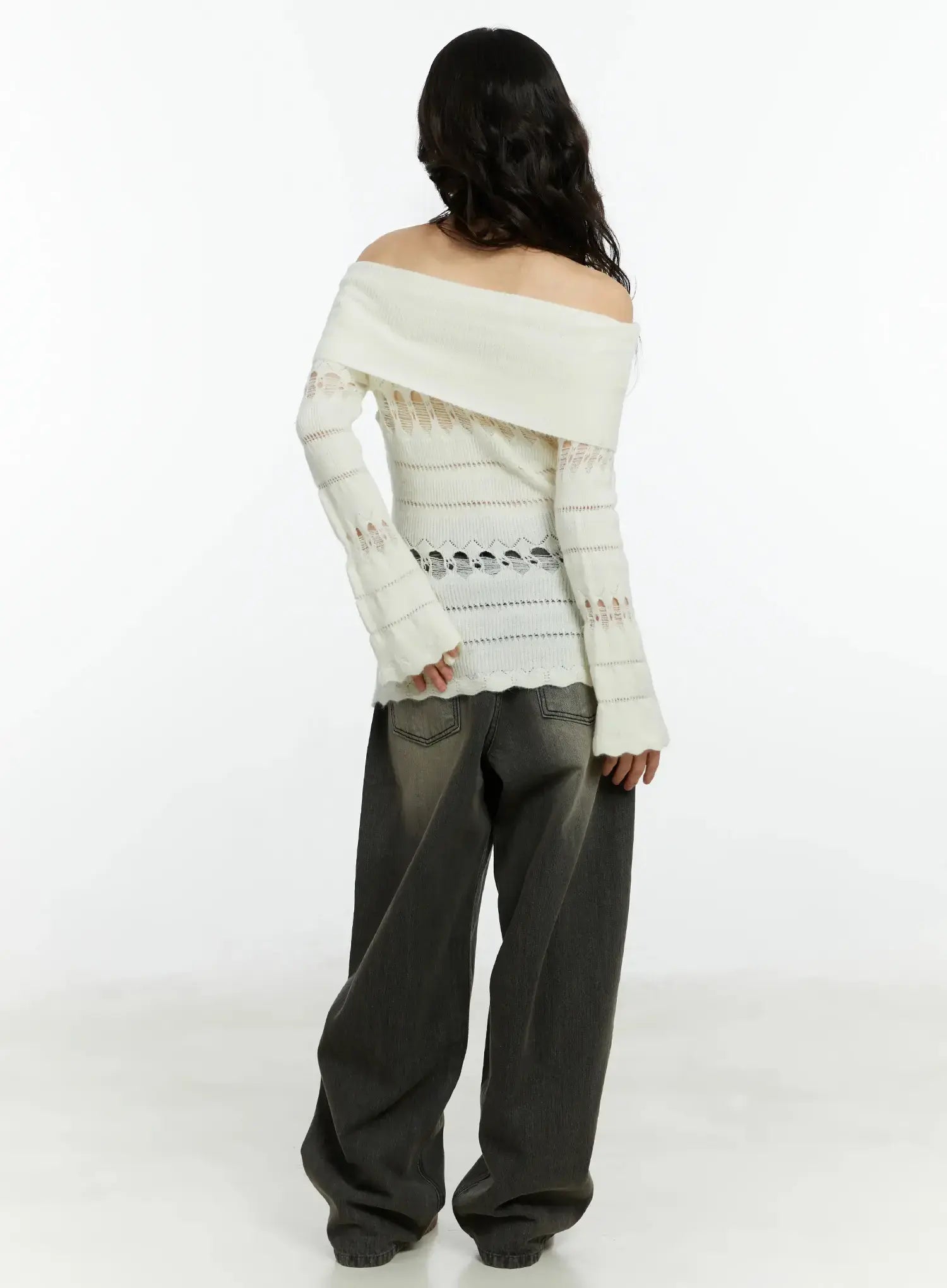 Kenna Washed Backstrap Wide Leg Jeans CF509