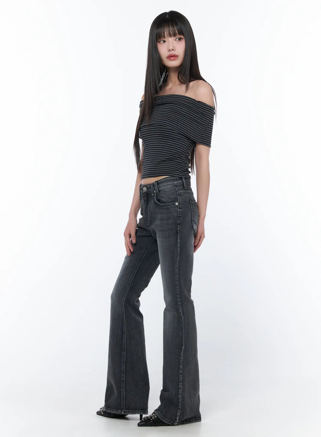 Salem Vintage Wash Low Rise Bootcut Jeans CA530