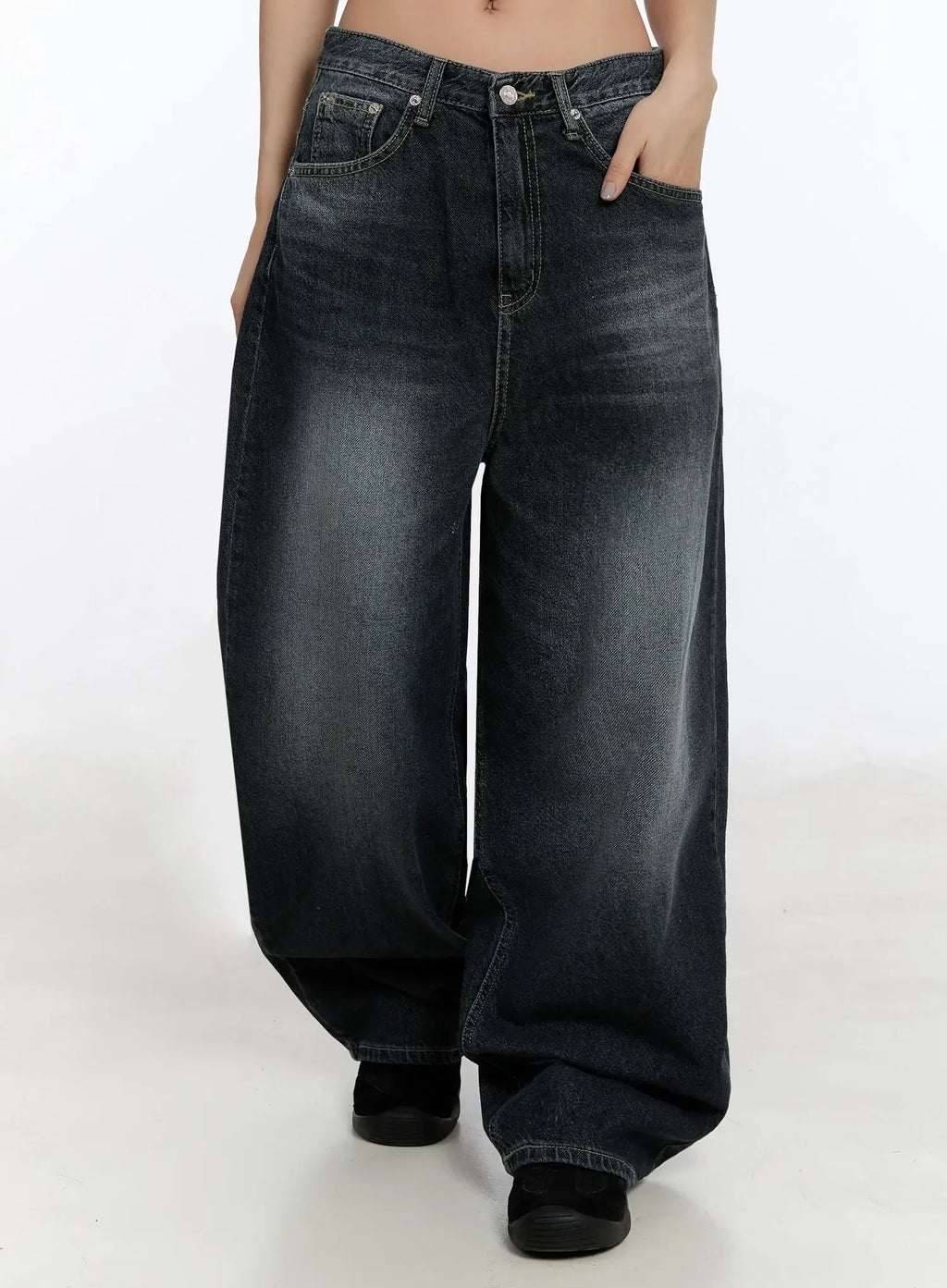 Naeu Dark Washed Wide Jeans IM509
