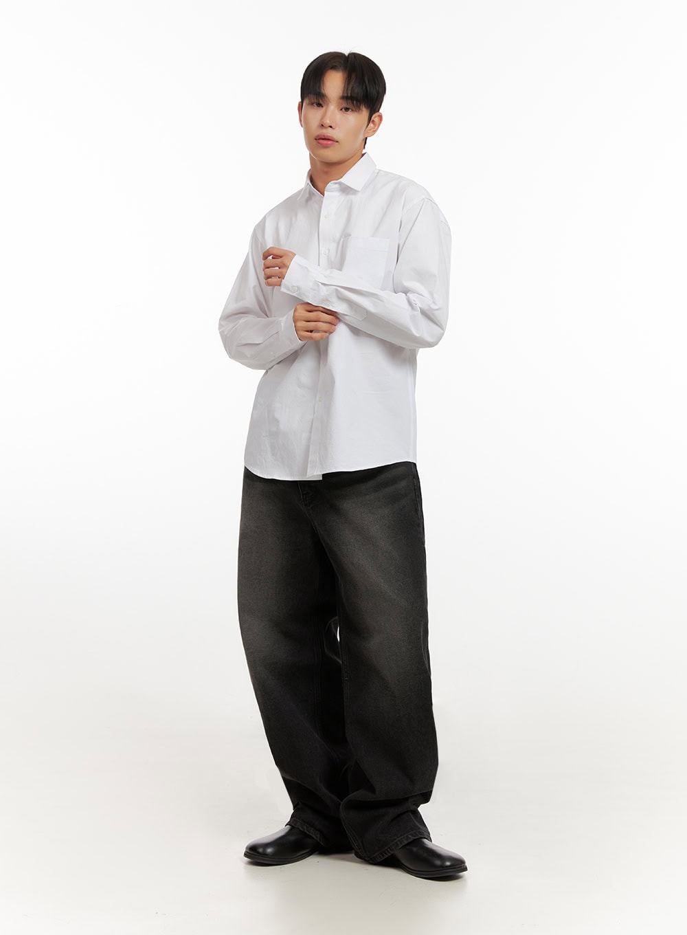 Men's Washed Relaxed-Fit Jeans ID406