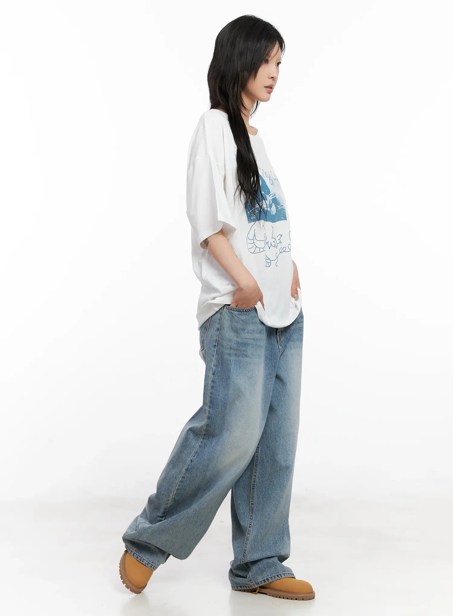Koko Vintage-Wash Baggy Jeans CL528