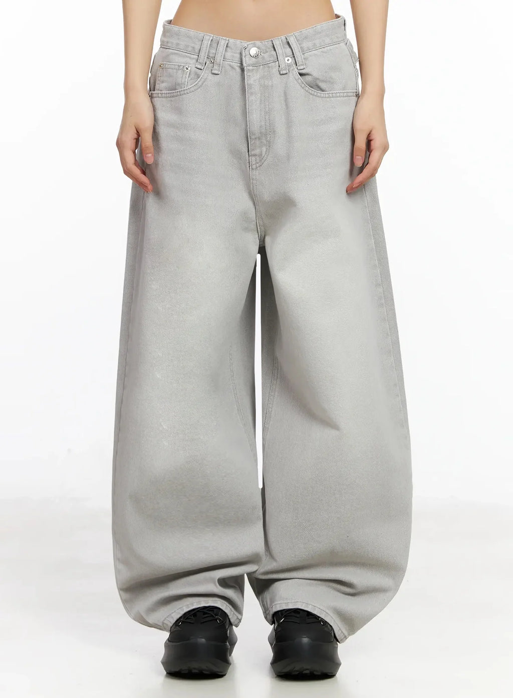 Cece Stone Washed Wide Leg Jeans IA508