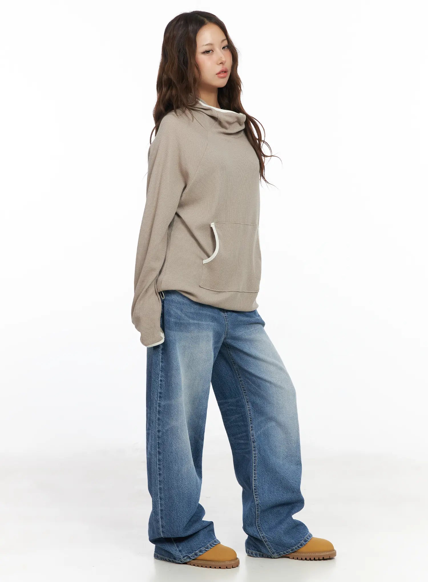 Alora Vintage Washed Wide Leg Jeans CF513