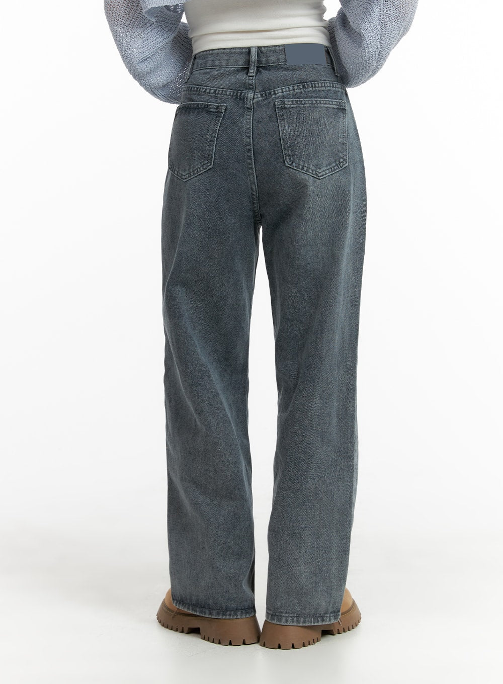 Blue Washed Straight Jeans OM408