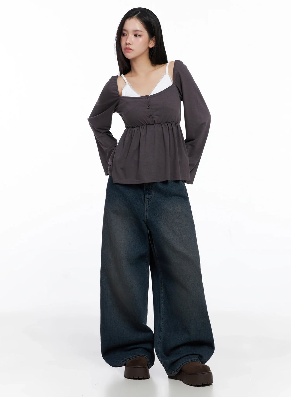Adelyn Washed Baggy Jeans IS525