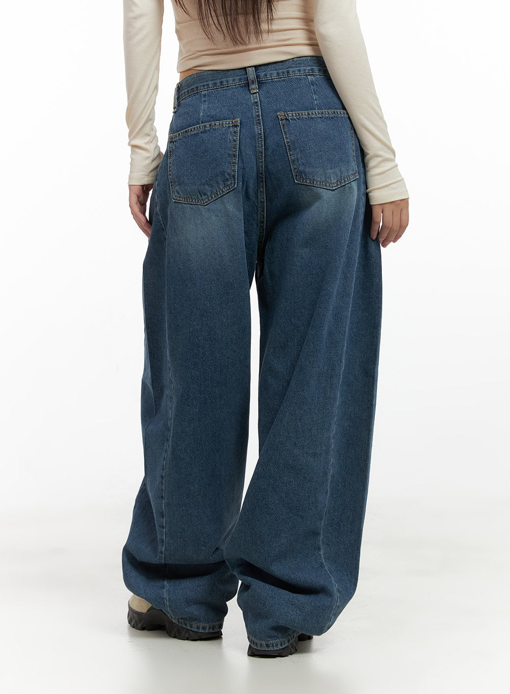 Lacey Washed Denim Baggy Jeans CO404