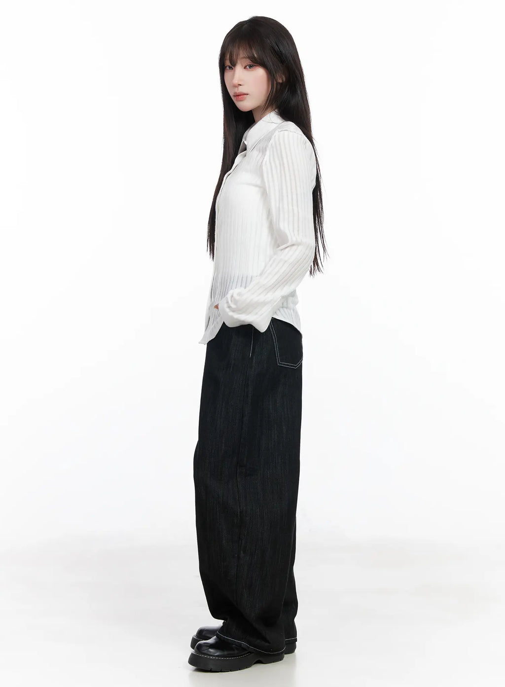 Elliot Stitched Wide Leg Jeans CF523