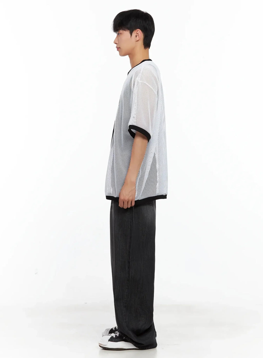 Men's Wide-Leg Washed Jeans IL516