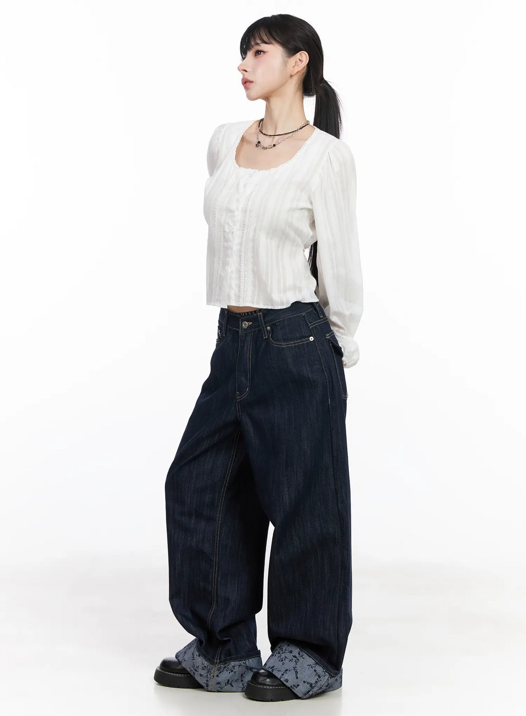 Raya Cuffed Baggy Jeans CF518