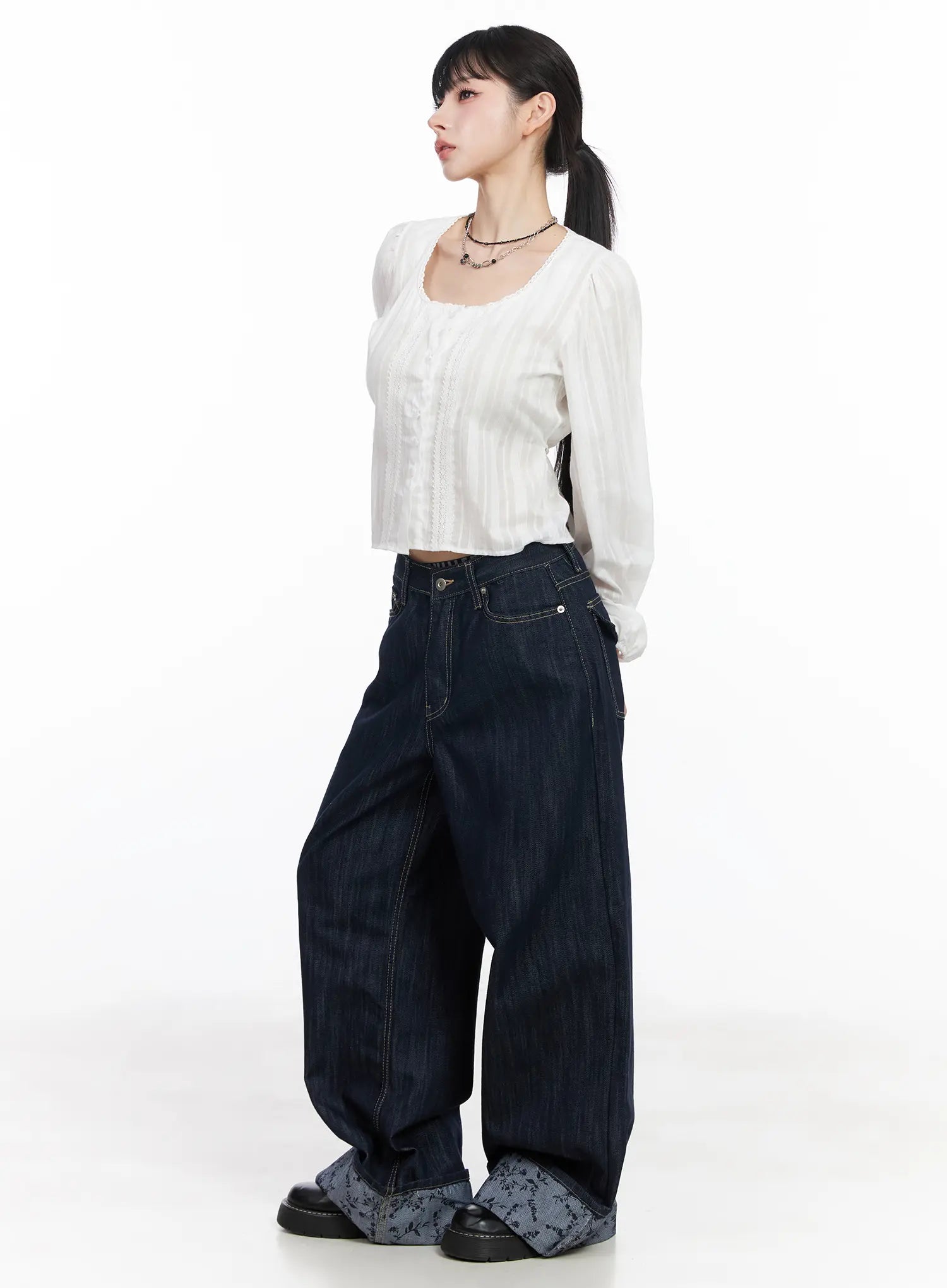 Raya Cuffed Baggy Jeans CF518