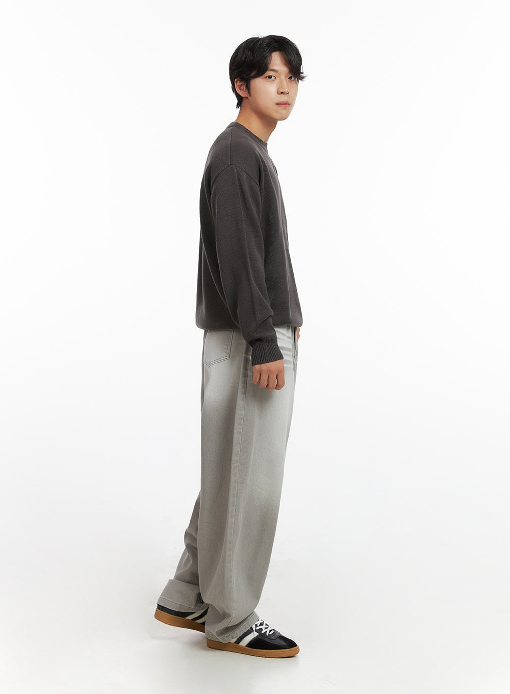 Men's Loose Fit Baggy Jeans (Gray) IG409