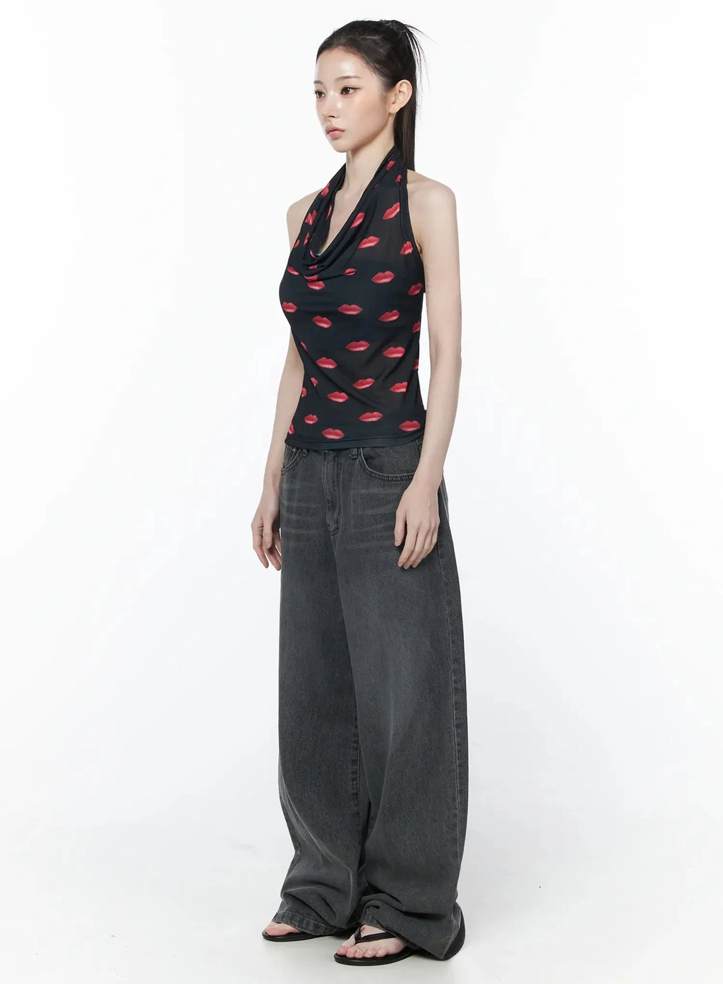 Shia Vintage Wash Wide-Leg Jeans IY514