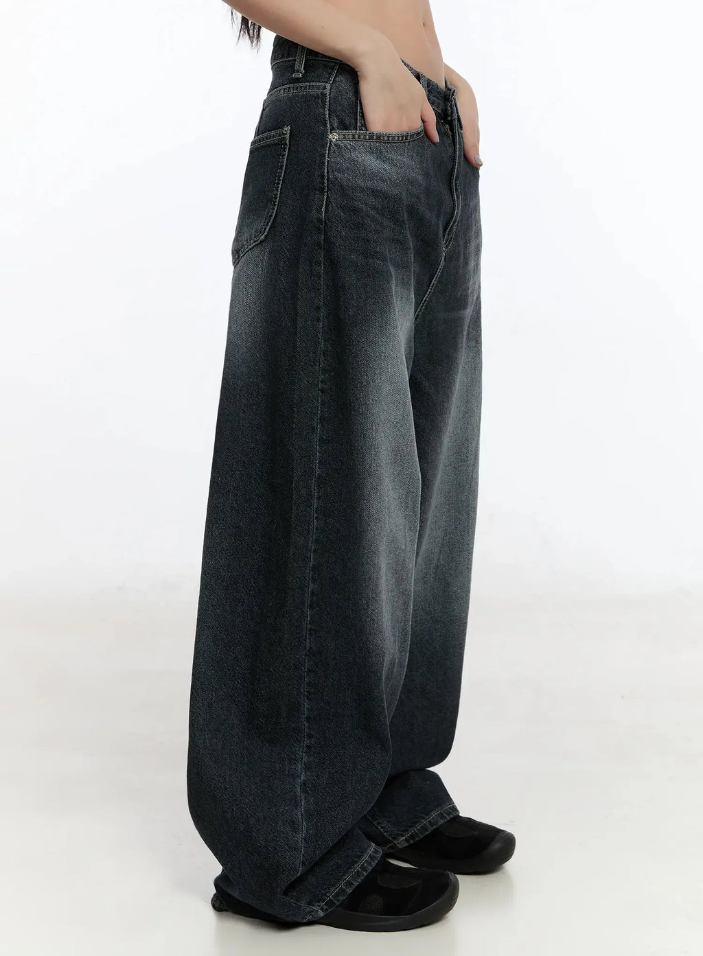 Naeu Dark Washed Wide Jeans IM509