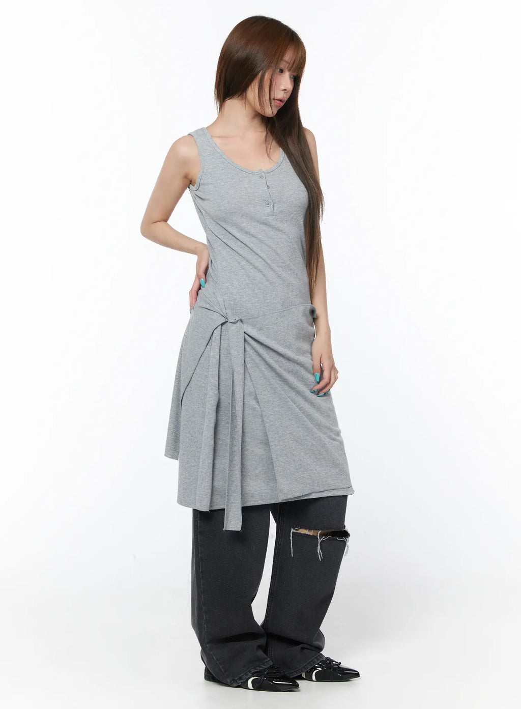 Nami Distressed Wide Leg Jeans CY529