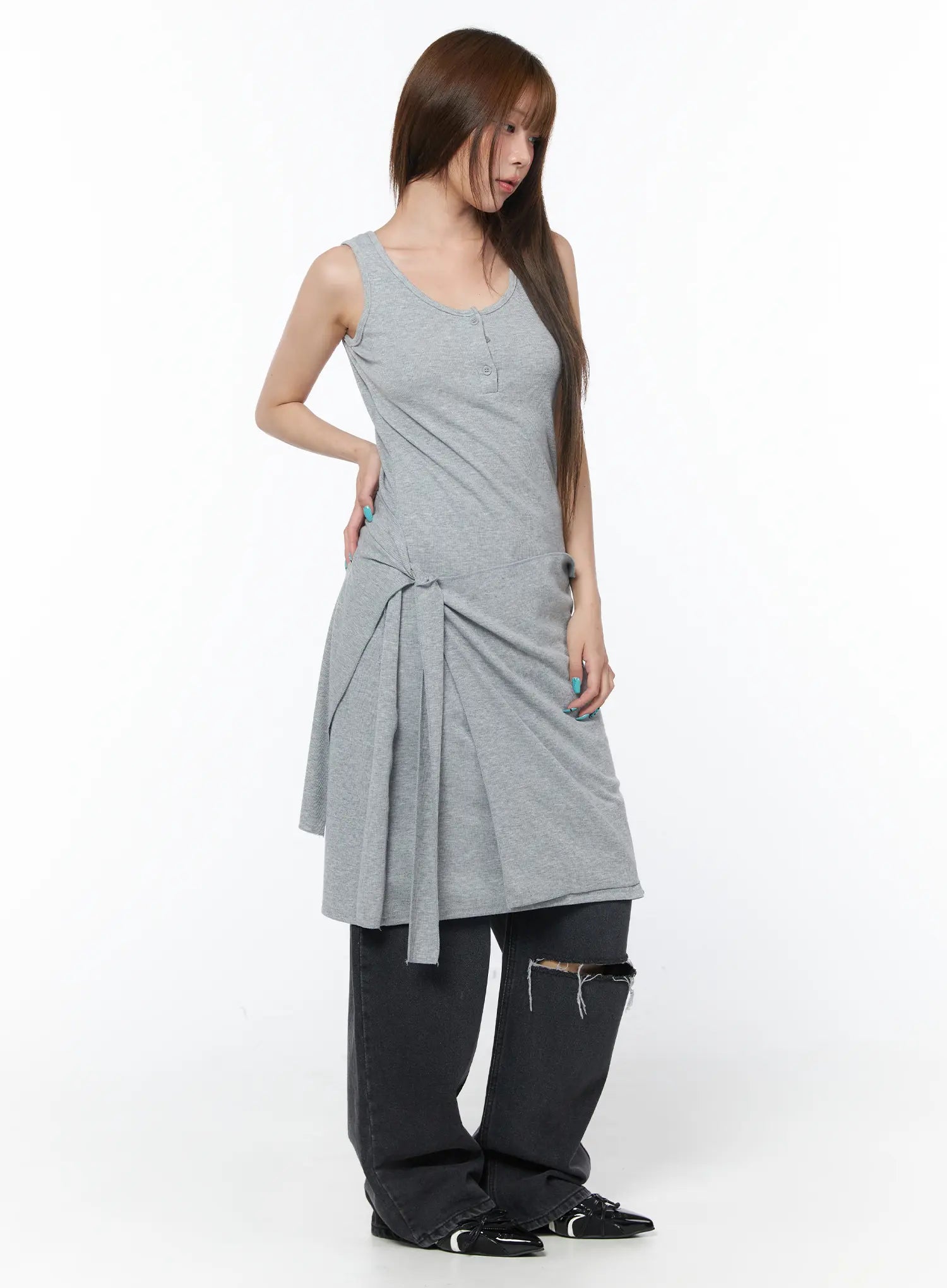 Nami Distressed Wide Leg Jeans CY529