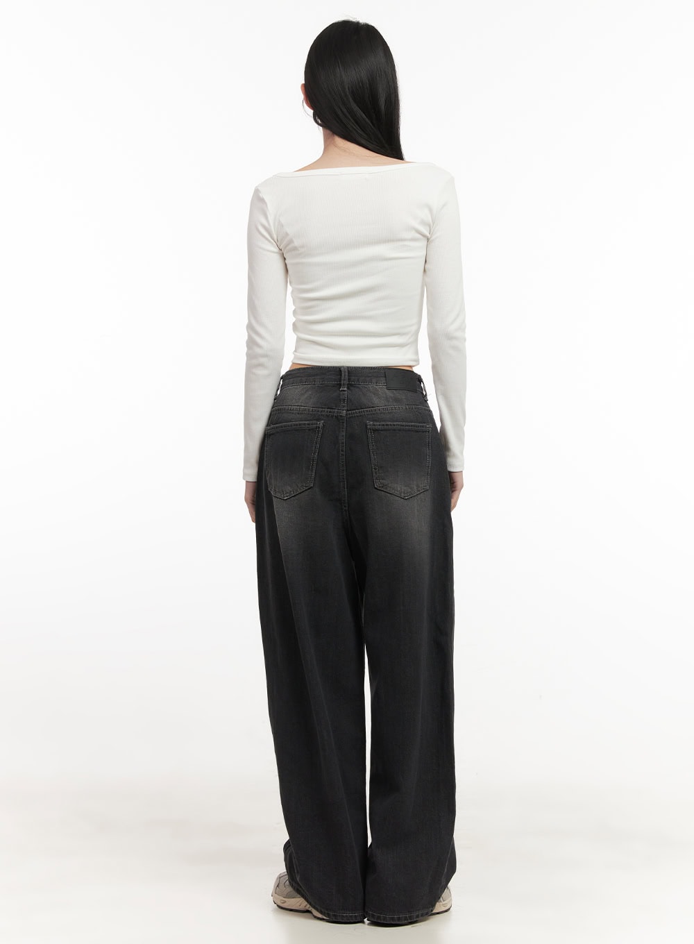 Ruth Washed Wide-Leg Jeans CF514