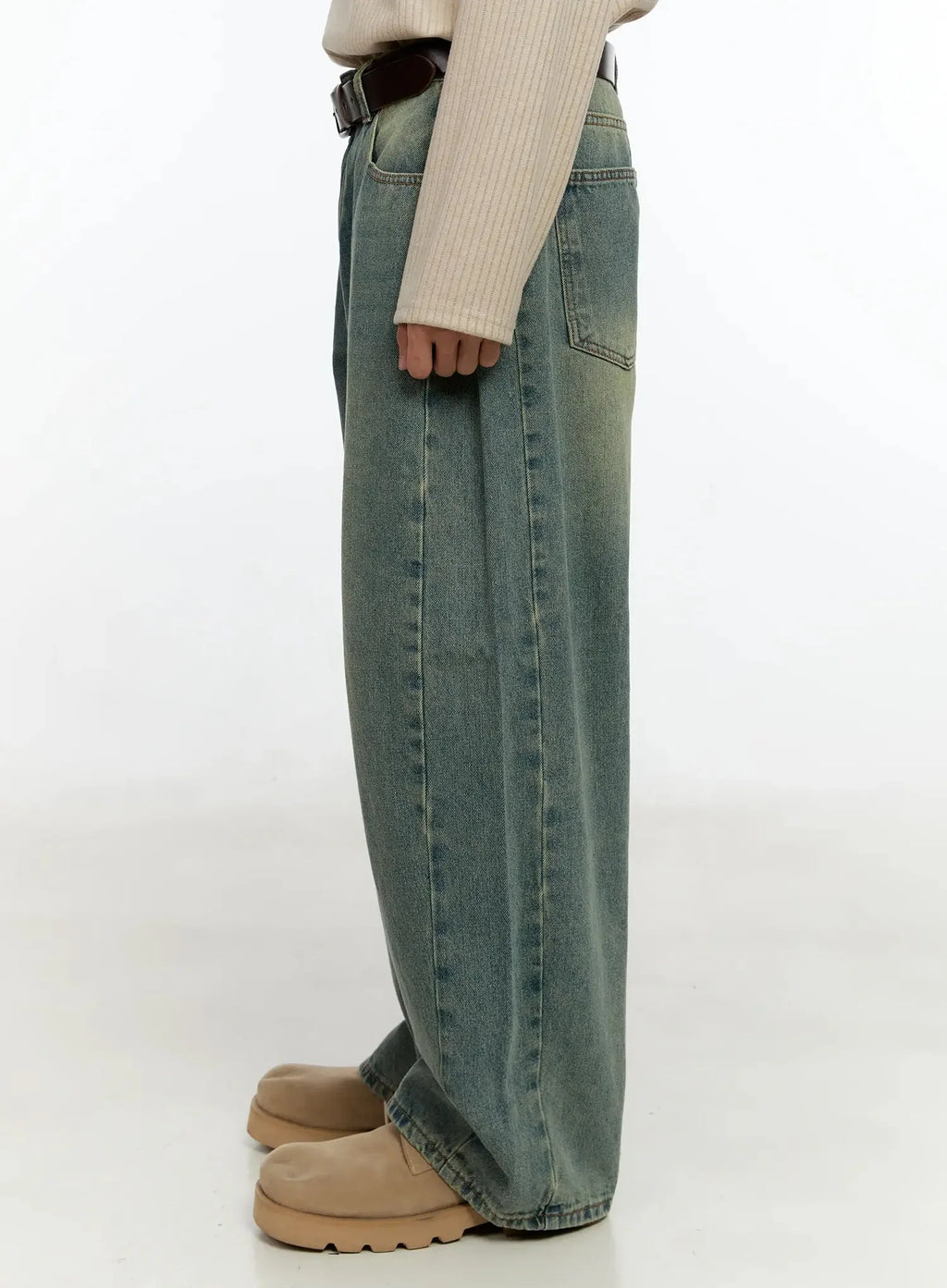 Men's Vintage Wash Side Point Jeans IN525