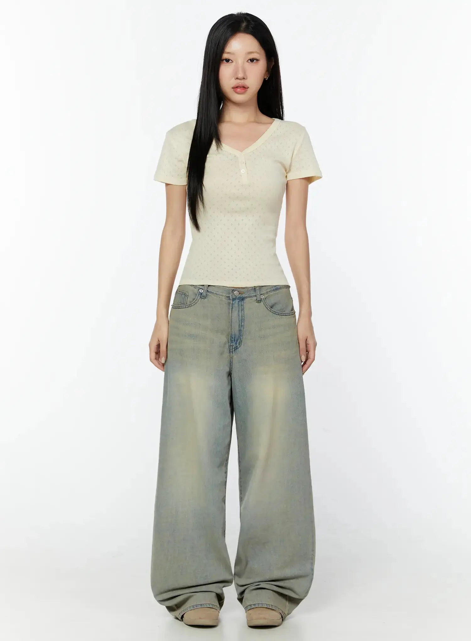 Naia Washed Baggy Jeans IU524