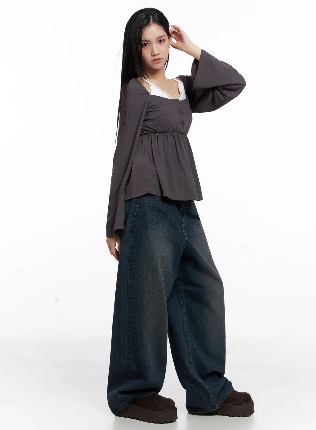 Adelyn Washed Baggy Jeans IS525