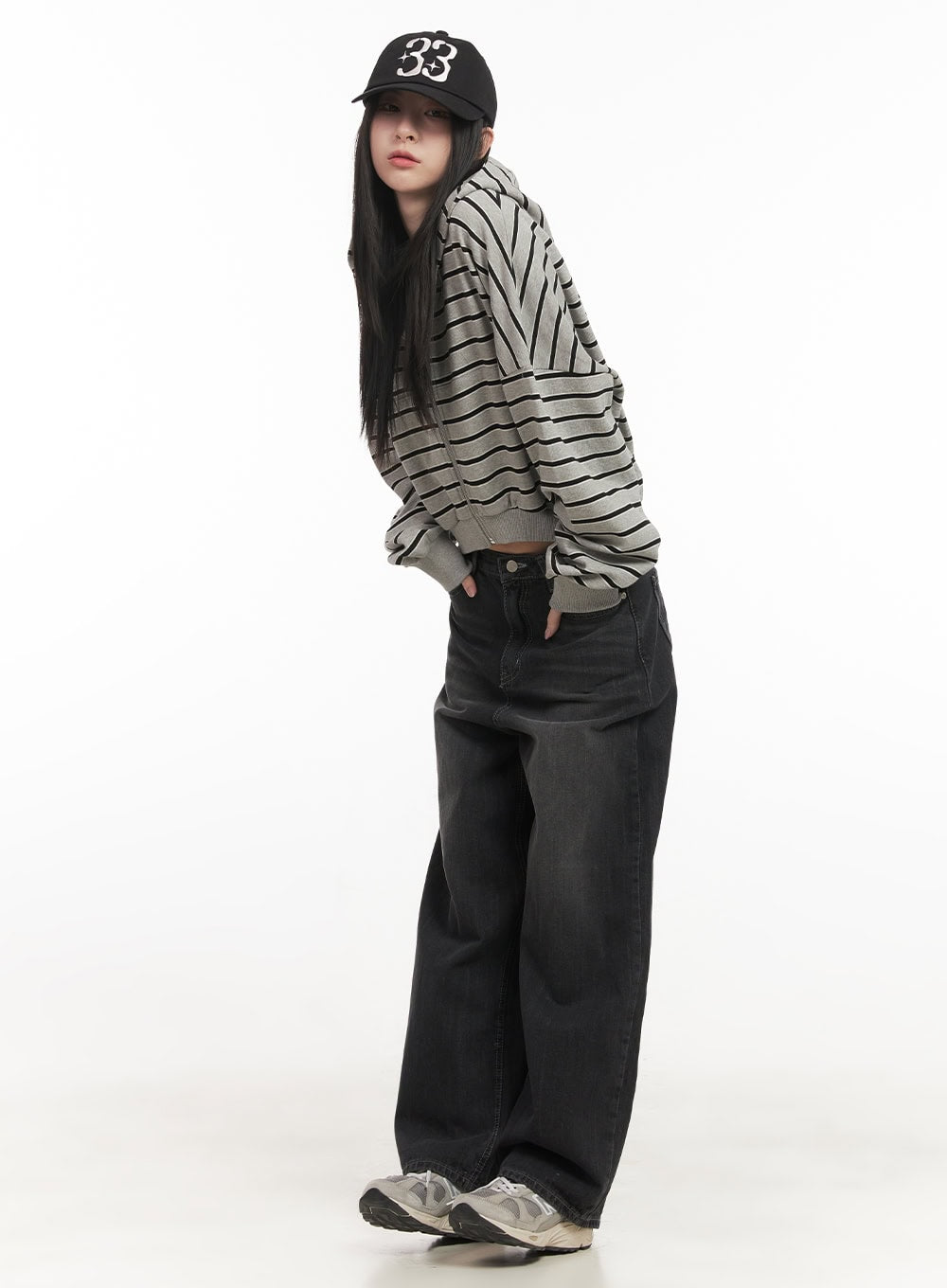 Ruth Washed Wide-Leg Jeans CF514