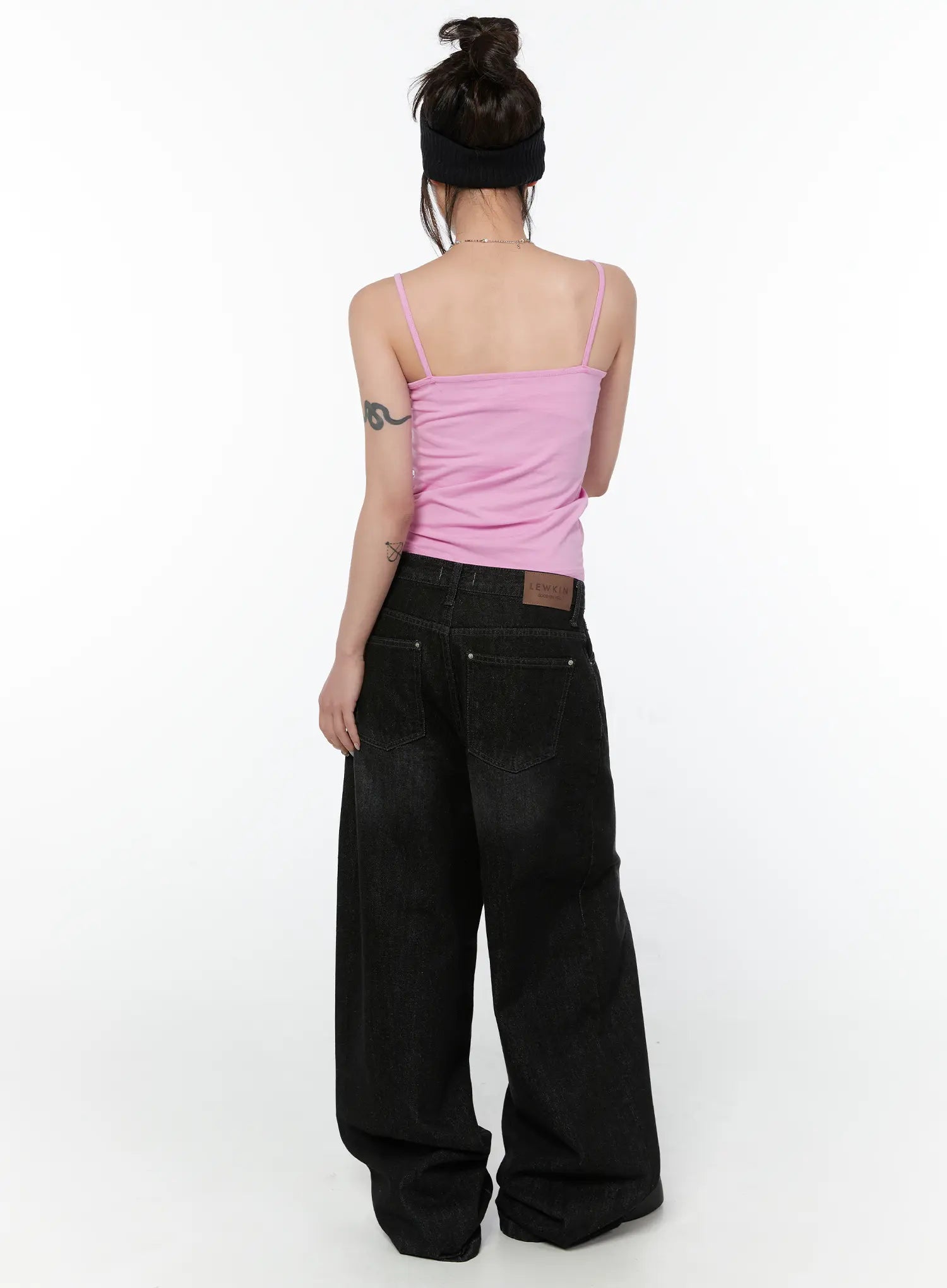 Jax Snap-Button Dark Wash Wide-Leg Jeans CY514