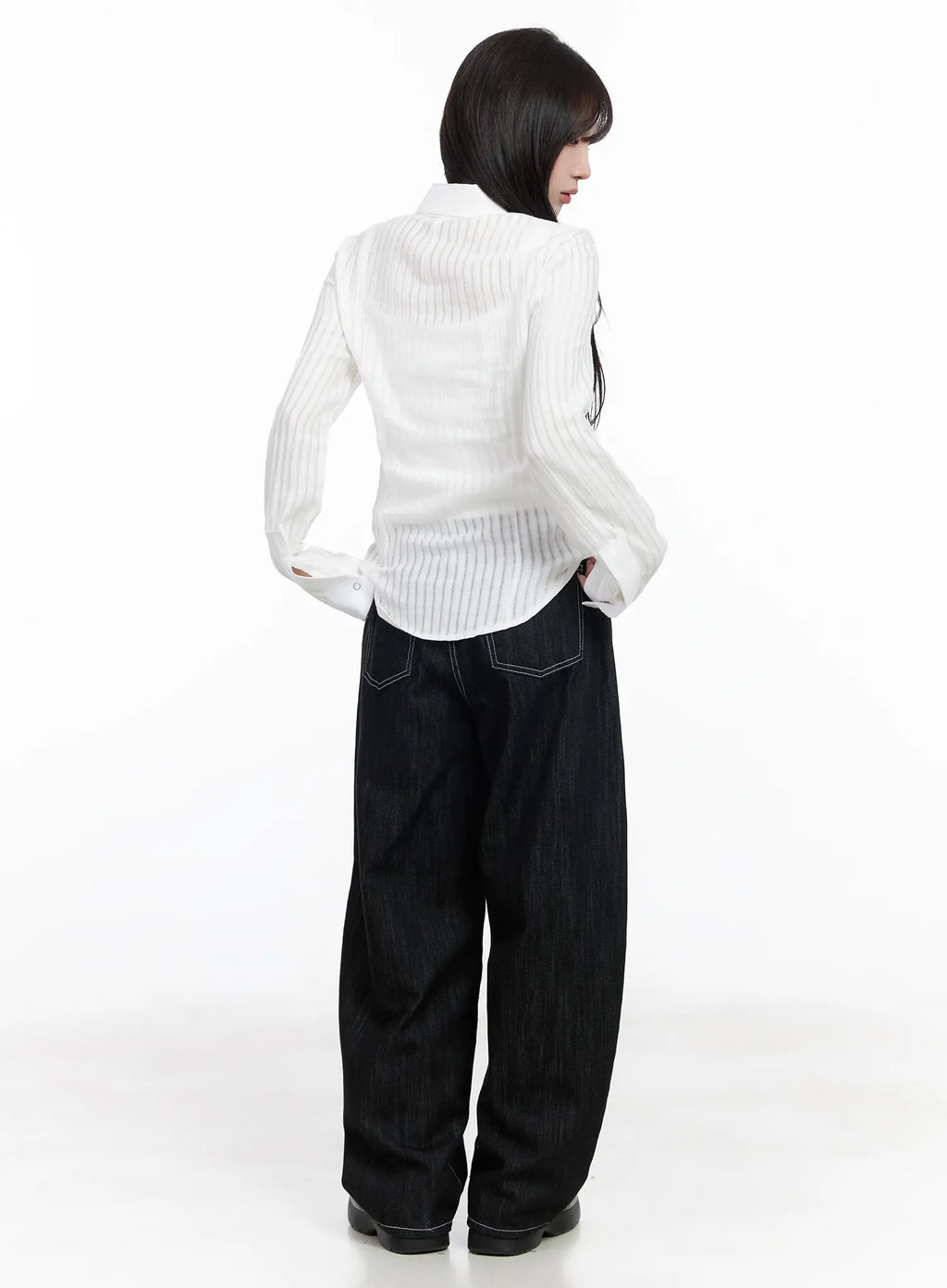Elliot Stitched Wide Leg Jeans CF523