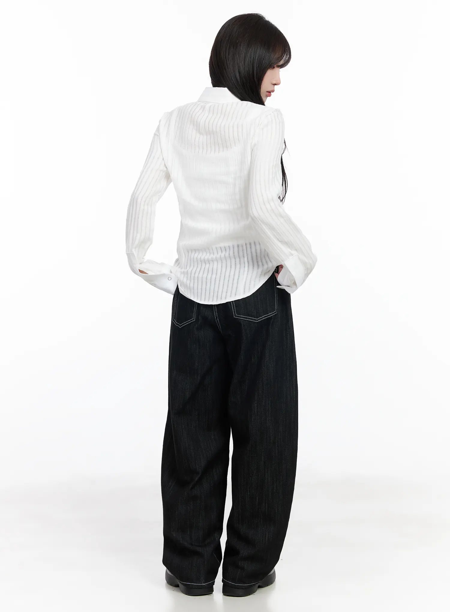 Elliot Stitched Wide Leg Jeans CF523