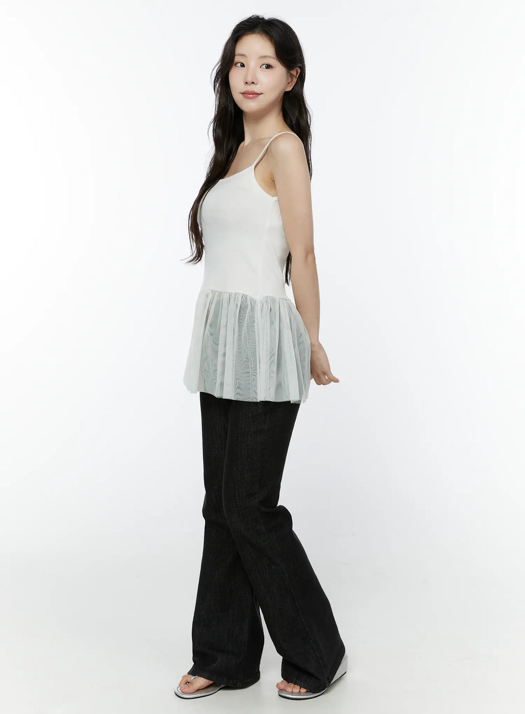 Dohee Non-Fade Contrast Stitch Bootcut Pants IY511