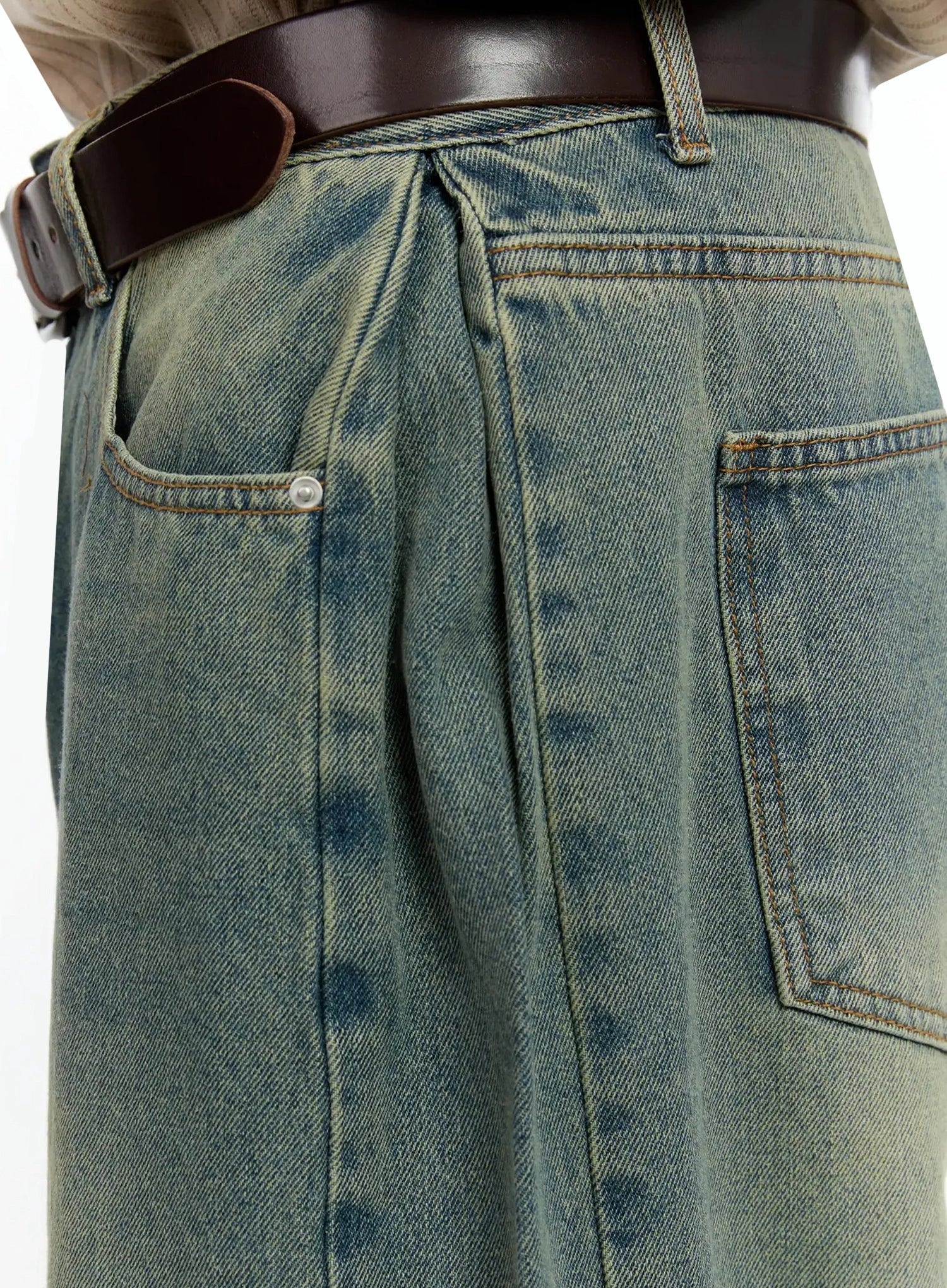 Men's Vintage Wash Side Point Jeans IN525