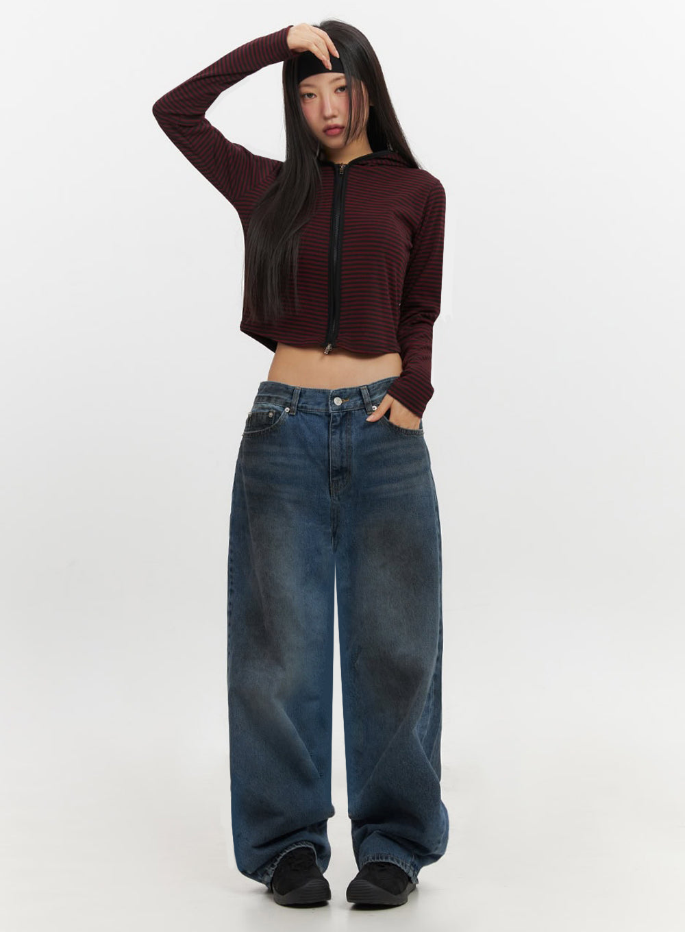 Brianna Dark Washed Wide-Leg Jeans IF510