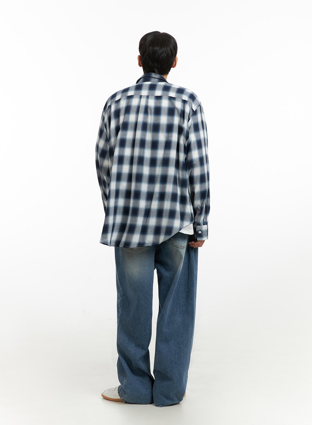 Men's Solid Baggy Jeans IU419