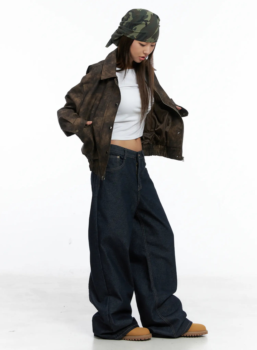 Giada Raw Indigo Wide-Leg Jeans CS505