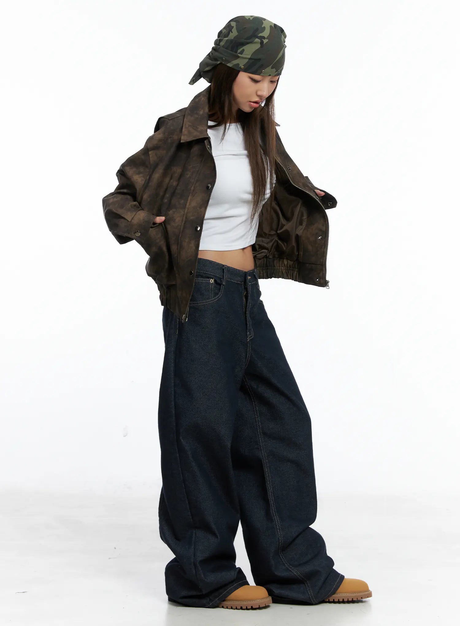 Giada Raw Indigo Wide-Leg Jeans CS505