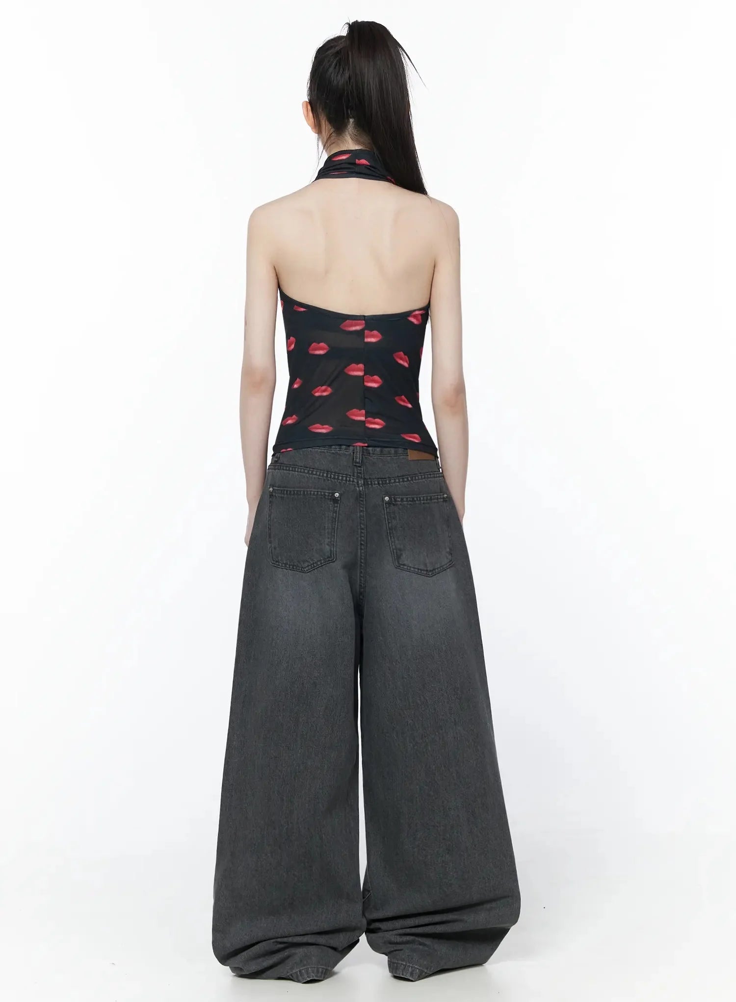 Shia Vintage Wash Wide-Leg Jeans IY514