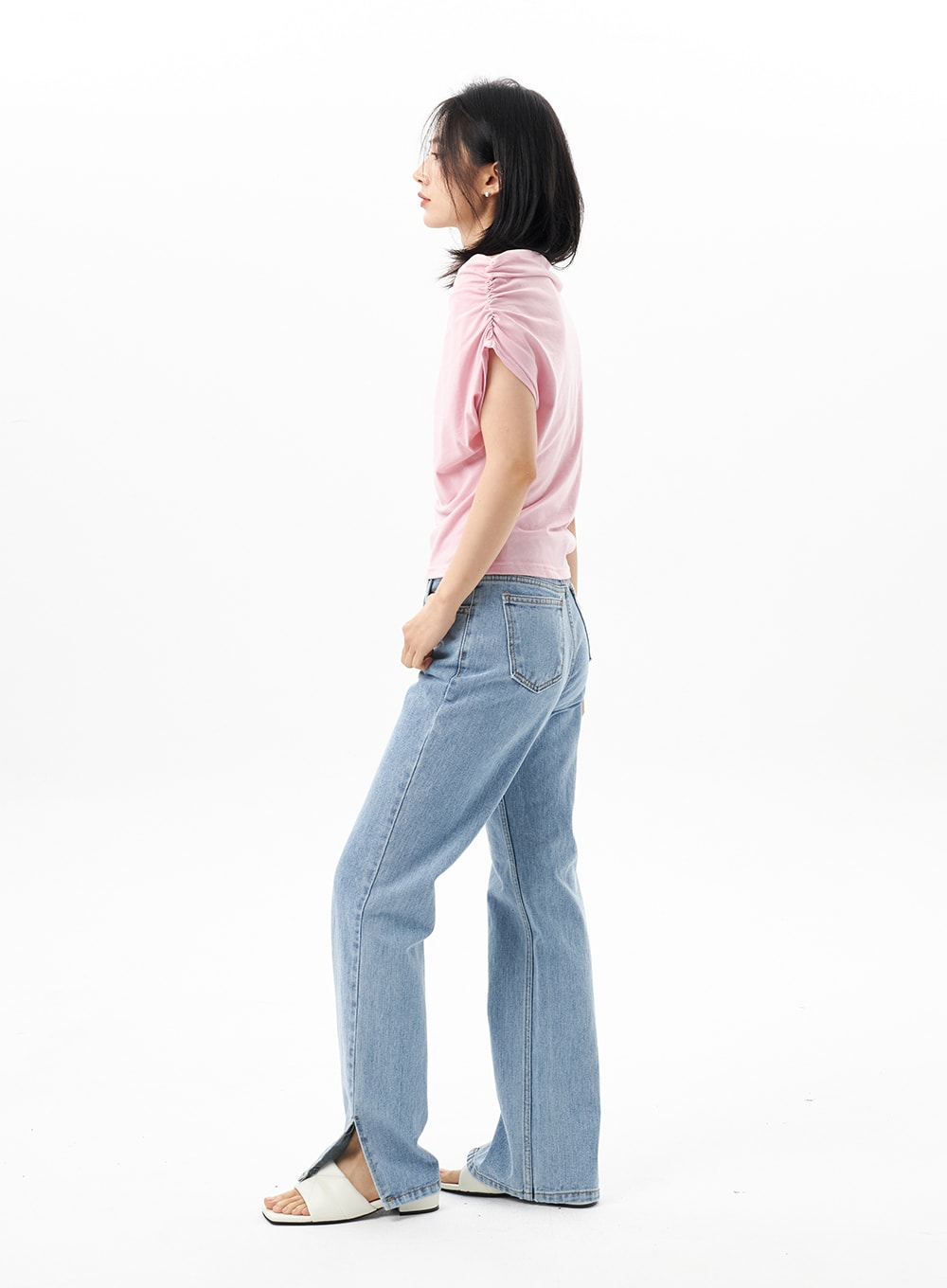 Slit Detail Jeans OU314