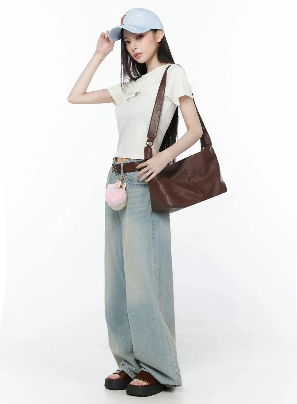 Zion Light Wash Wide-Leg Jeans IY514