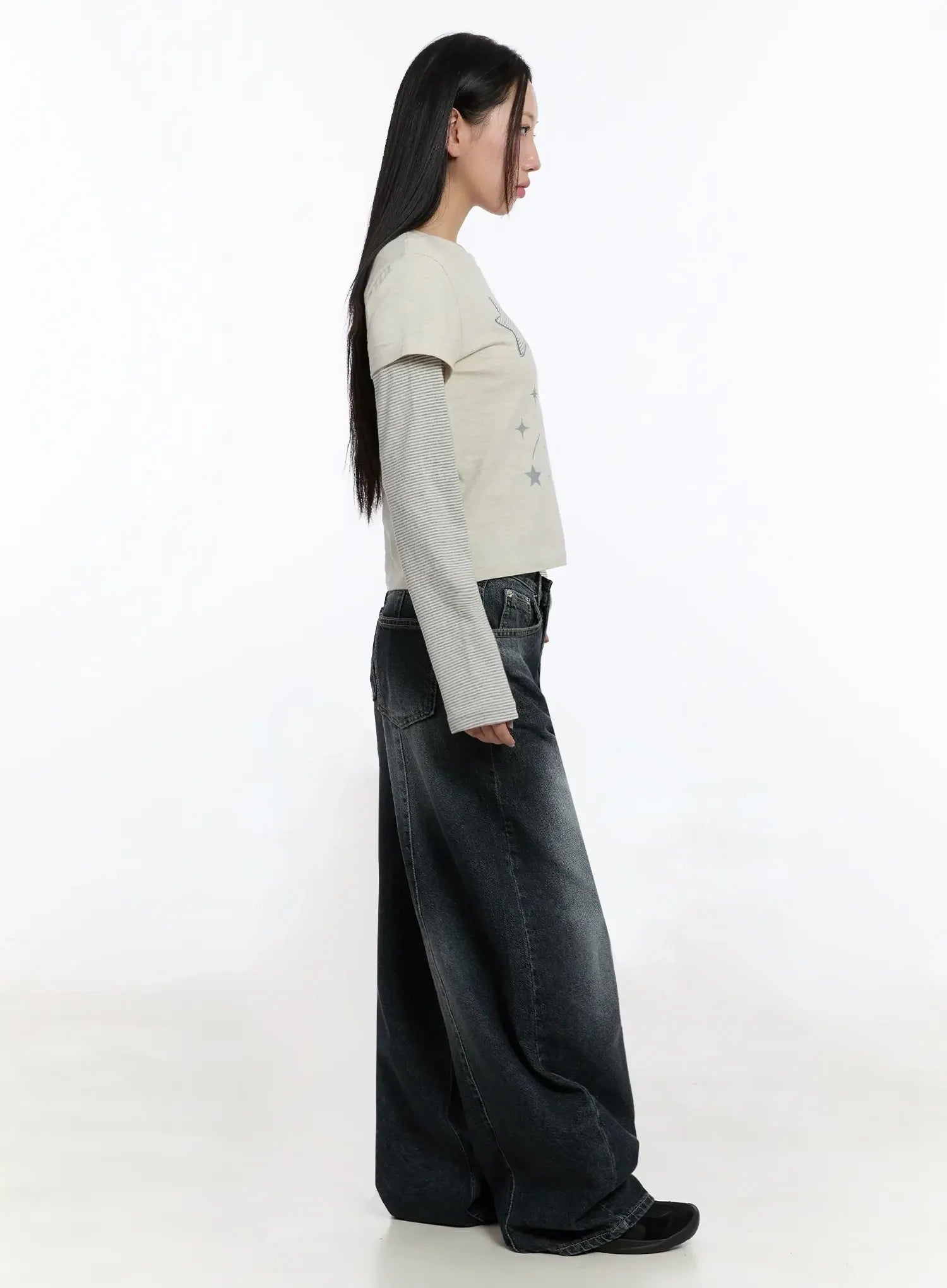 Naeu Dark Washed Wide Jeans IM509