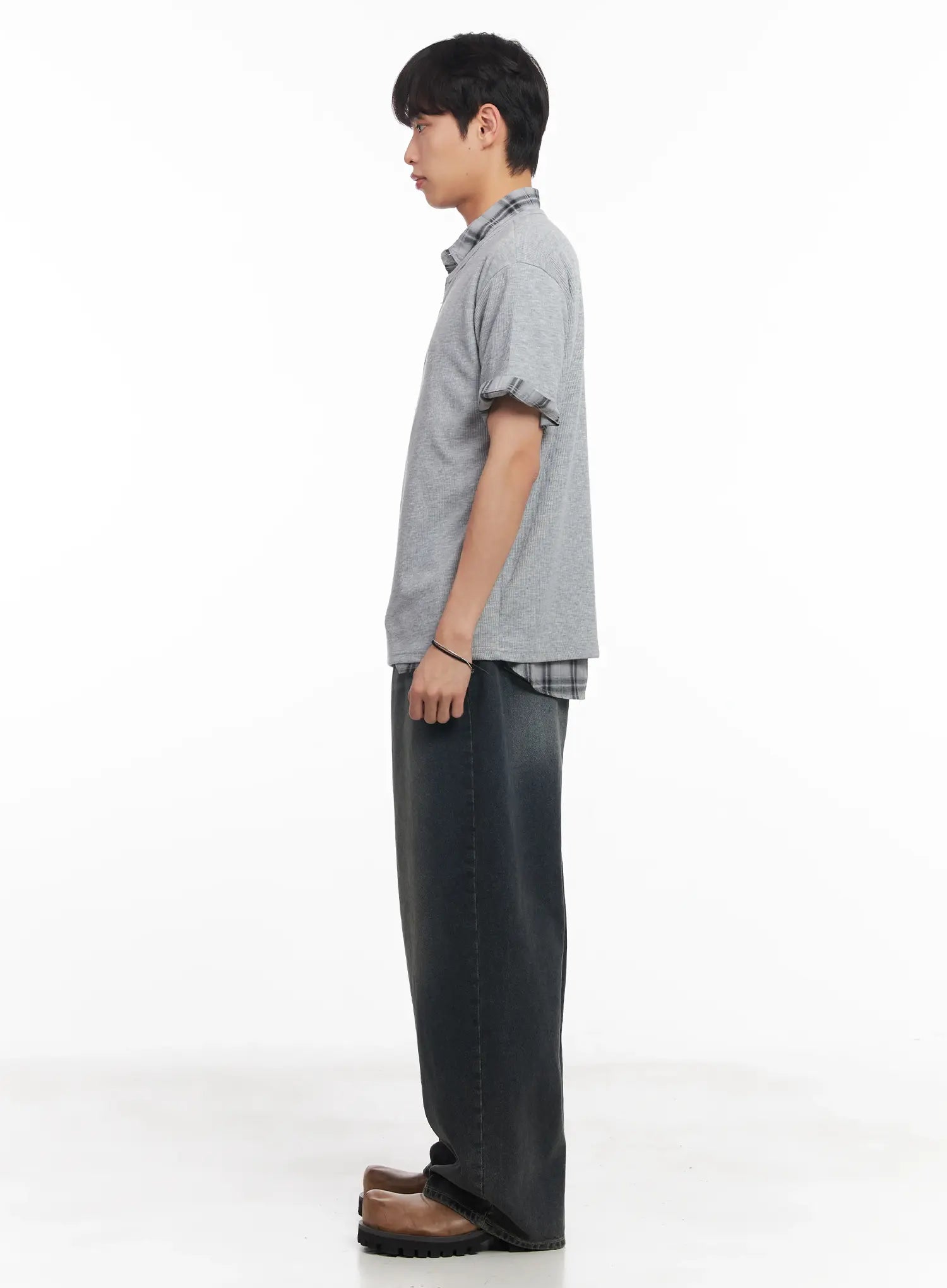 Men's Washed Baggy Jeans IU519