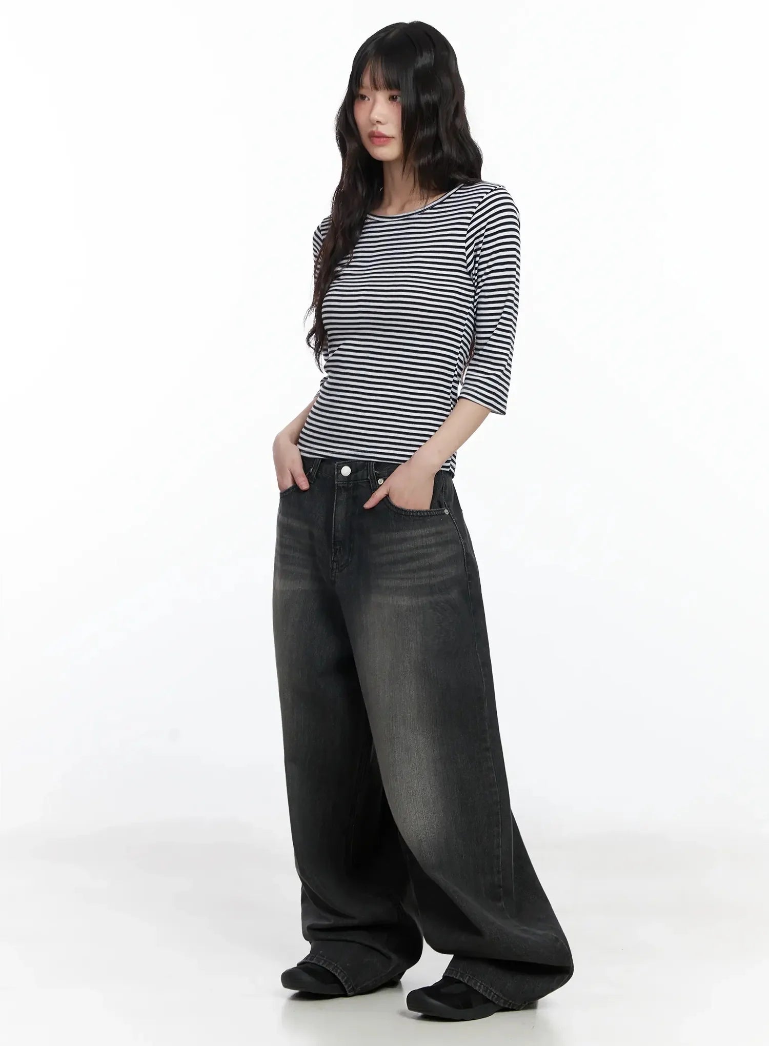 Romy Back-Belt Baggy Jeans IF505
