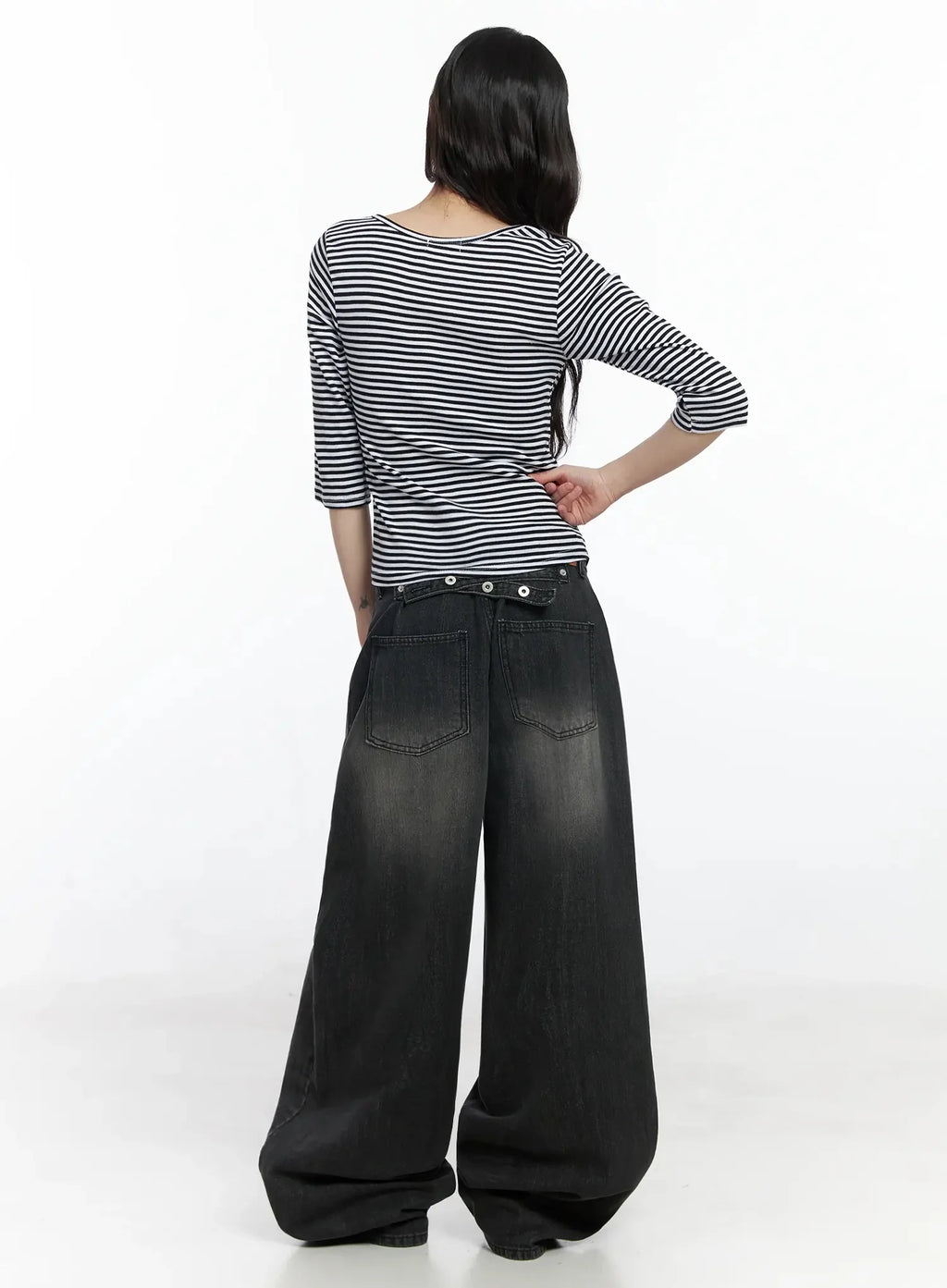 Romy Back-Belt Baggy Jeans IF505