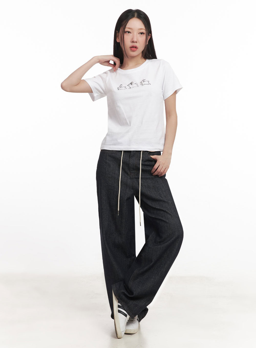 Kirsten String Wide-Leg Summer Denim Jeans IM528
