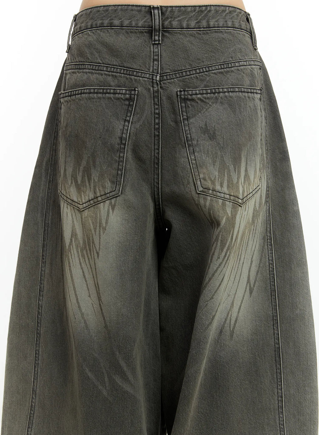 Karter Angel Wing Washed Wide Leg Jeans CF509