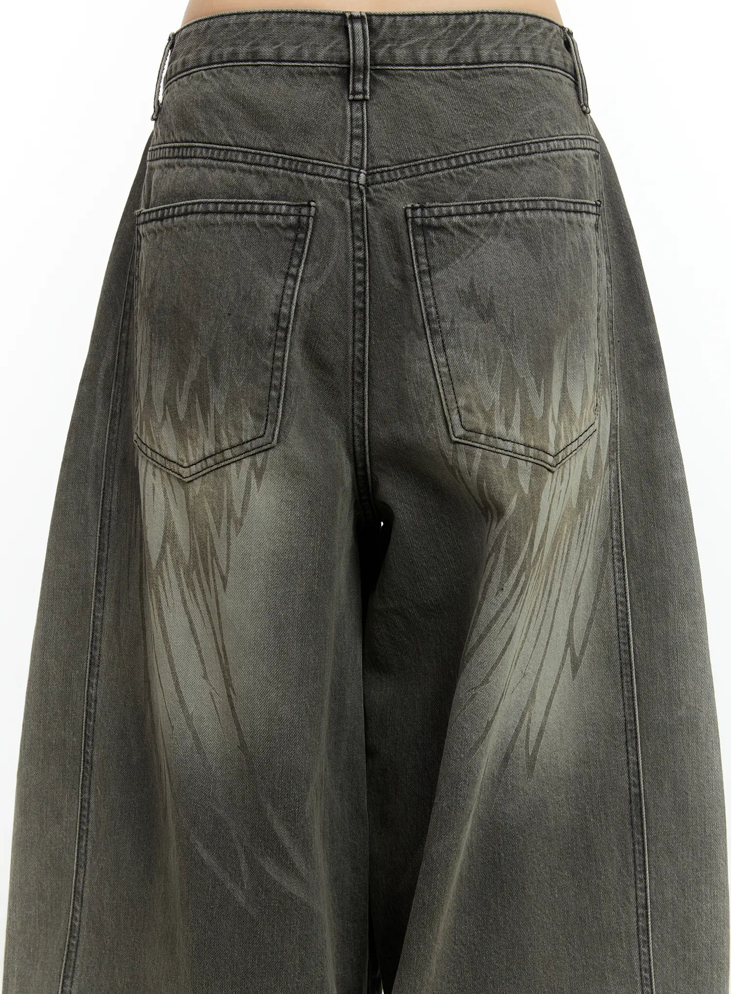 Karter Angel Wing Washed Wide Leg Jeans CF509