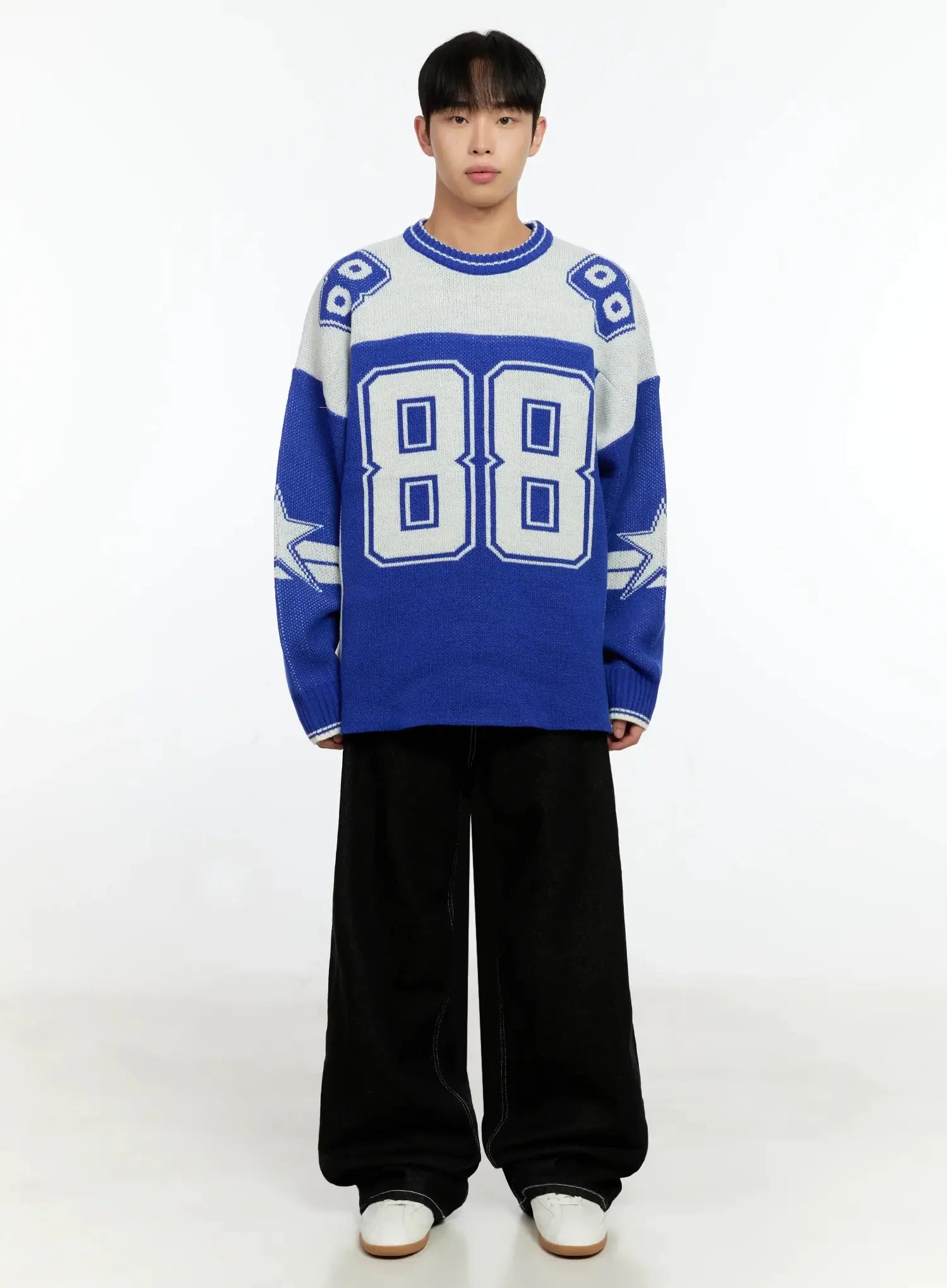 Men's Stitched Detail Baggy Jeans IN506