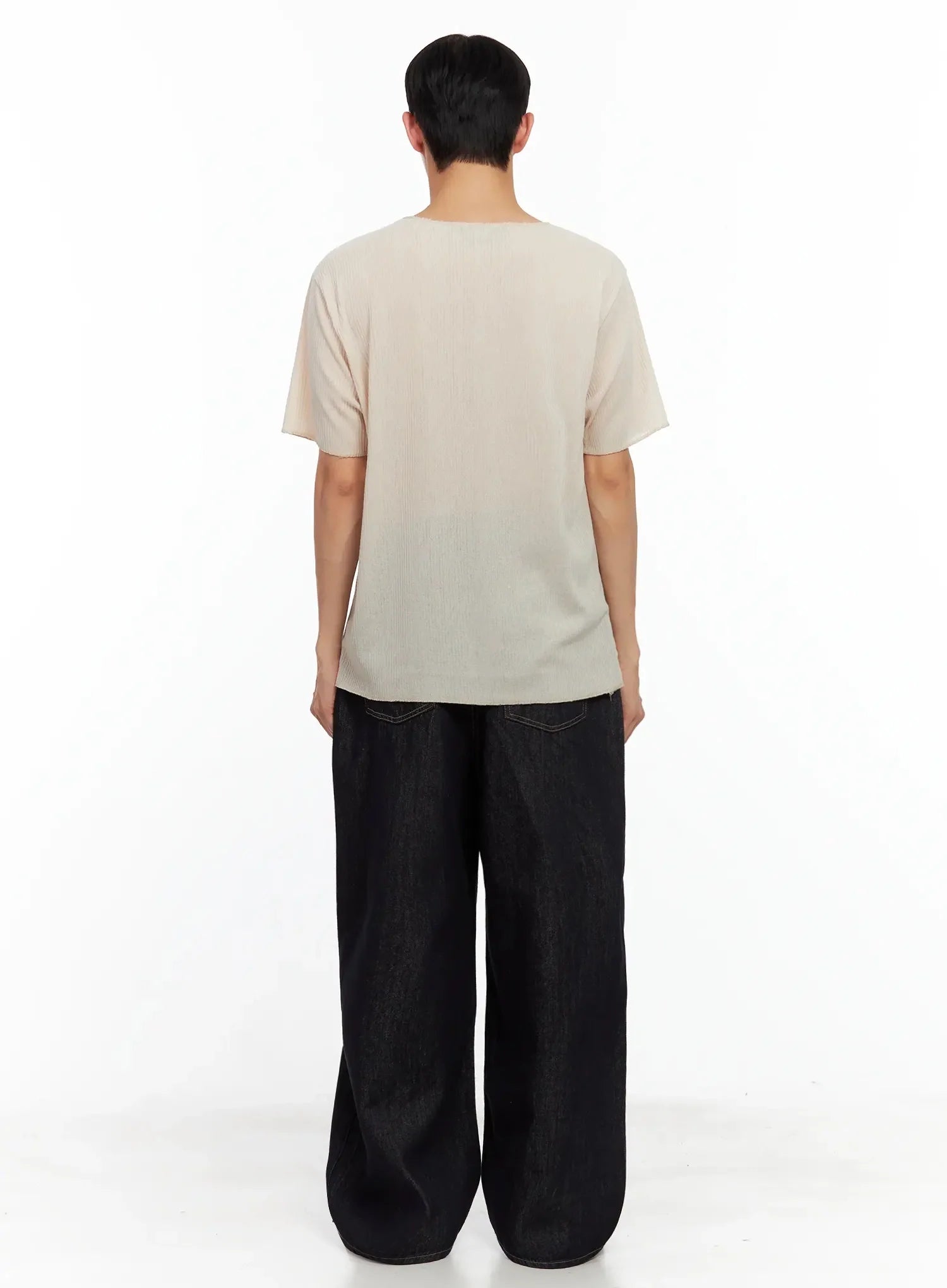 Men's Dark Denim Baggy Jeans IL516