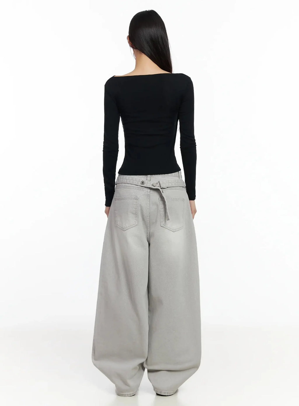 Cece Stone Washed Wide Leg Jeans IA508