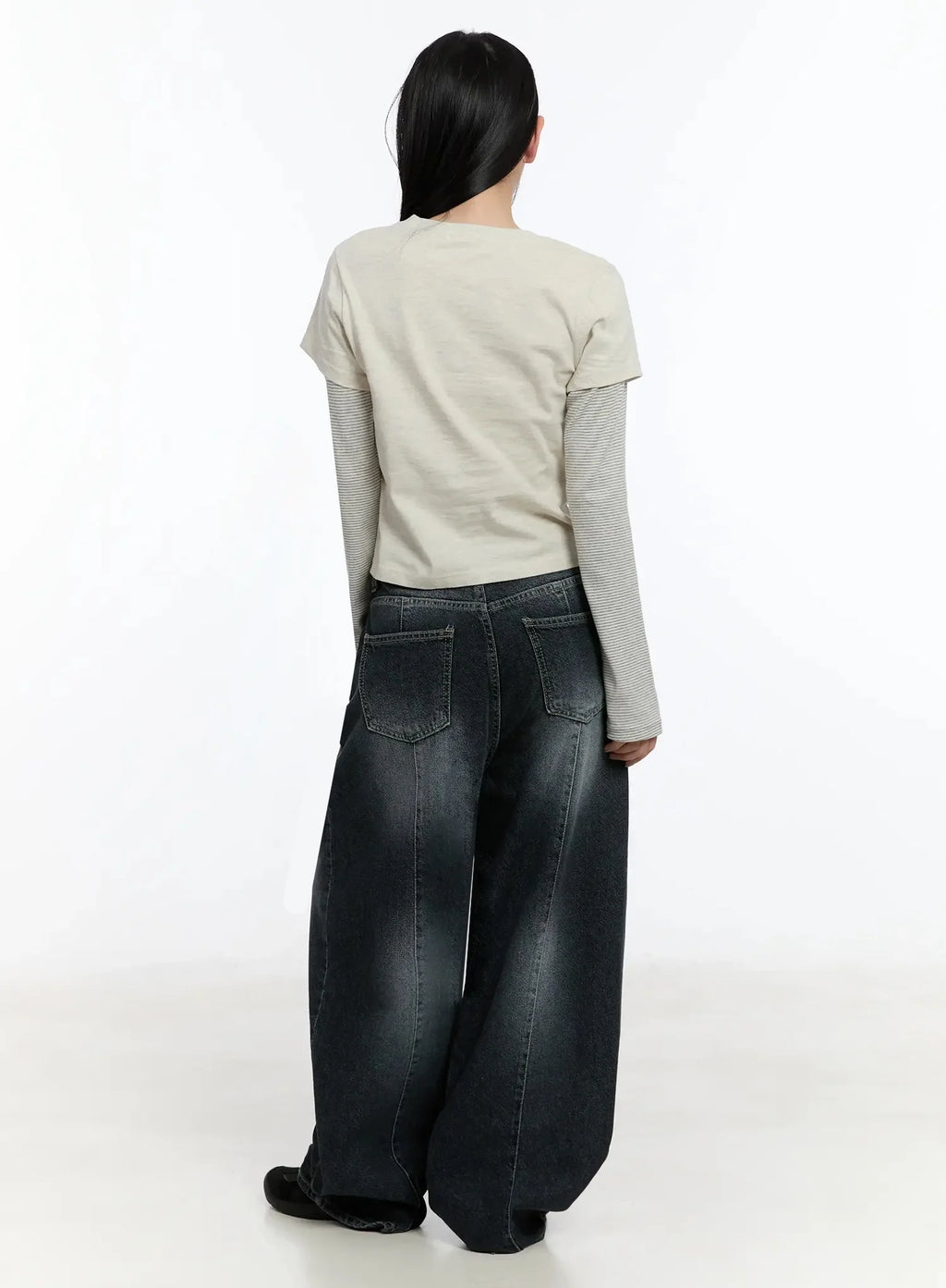 Naeu Dark Washed Wide Jeans IM509